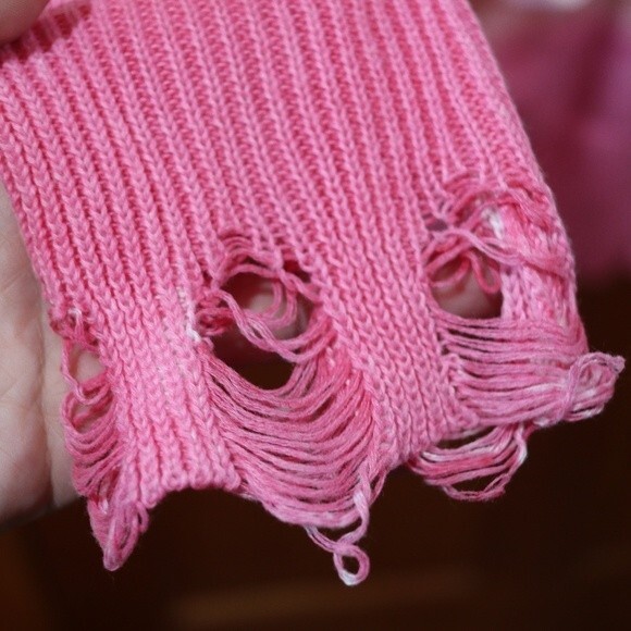 Ombre Colorful Distressed Ombre Cardigan Sweater Lightweight XXL Trendy - Picture 7 of 10